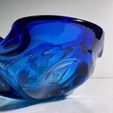 Bohemian bowl / ashtray glass CZ Blue