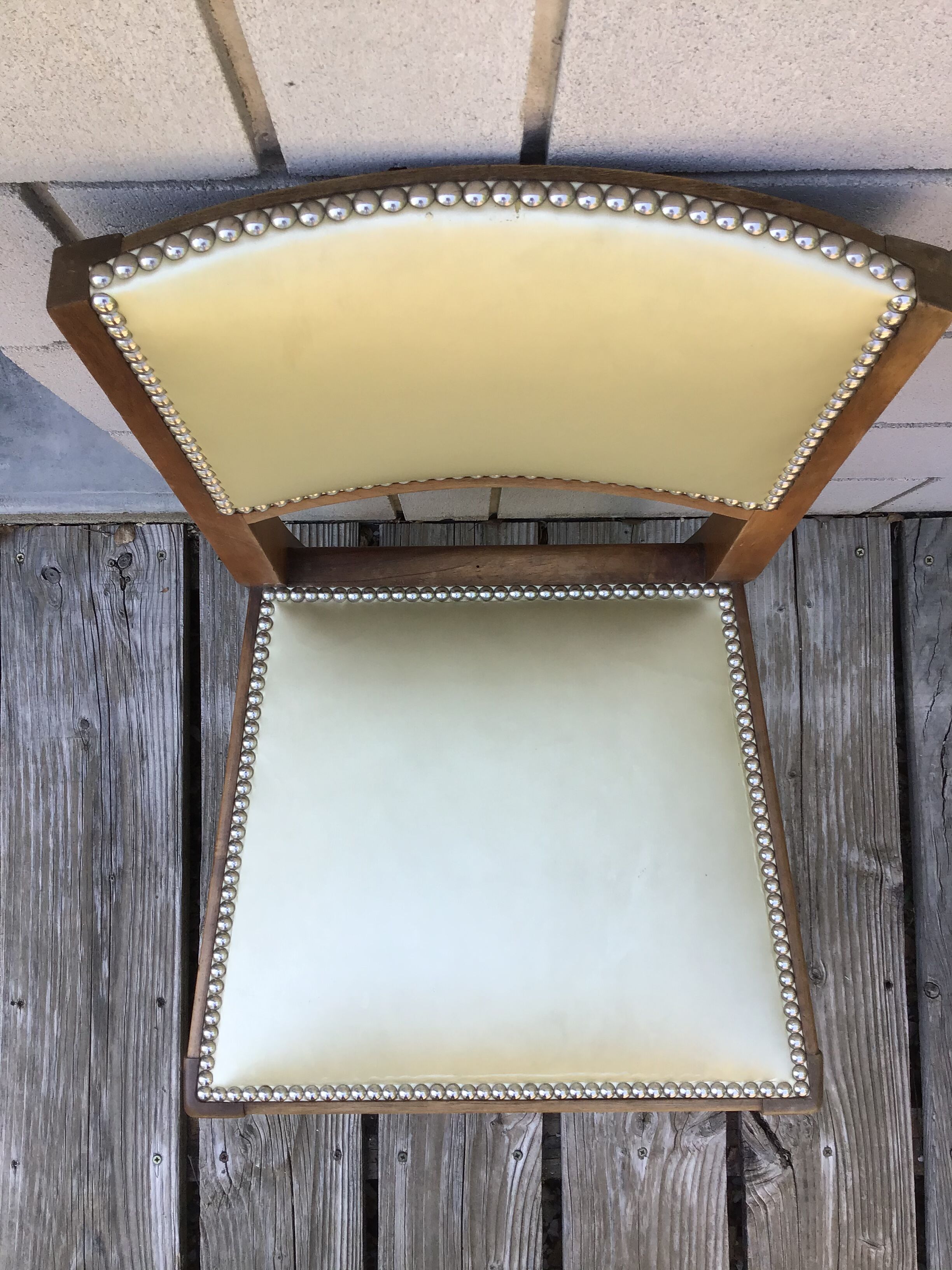 2 solid wood satin art deco chairs