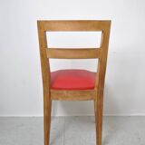 4 Chaises en chêne massif 1950