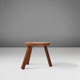 Rustic Wooden tripod Stool, France 1920s