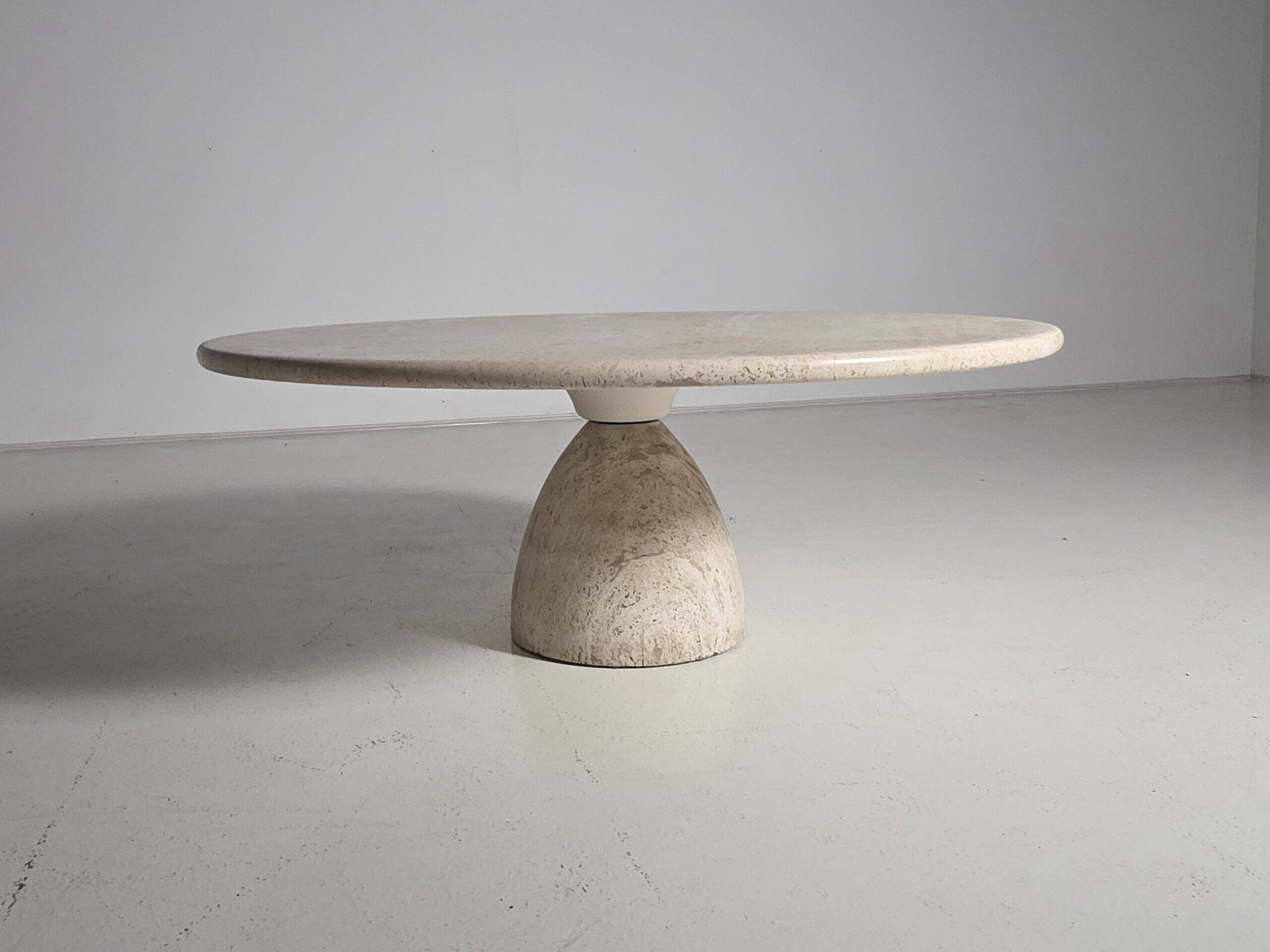 Peter Draenert Finale "1790" travertine coffee table, Germany, 1970s
