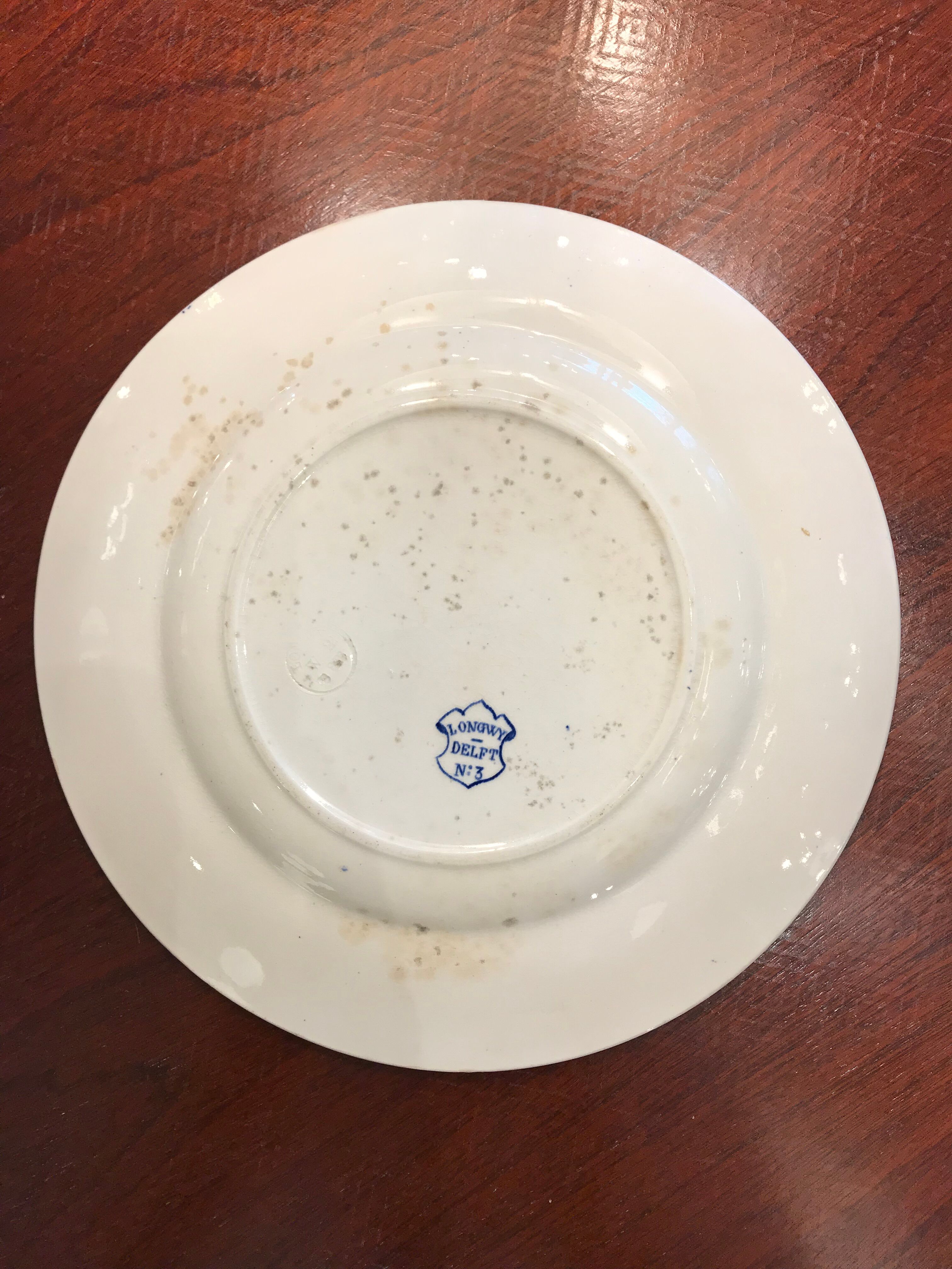 Set of 8 dinner plates blue Longwy