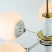 Vintage White 1970s Sputnik Chandelier – Mid-Century Modern Ceiling Light