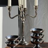 Set of 6 silver metal ice cream cups with small base D9 H5.5