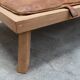 Daybed en cuir vintage et chêne 1950