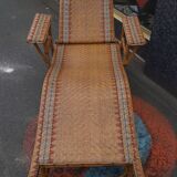 Rattan chaise longue 1920
