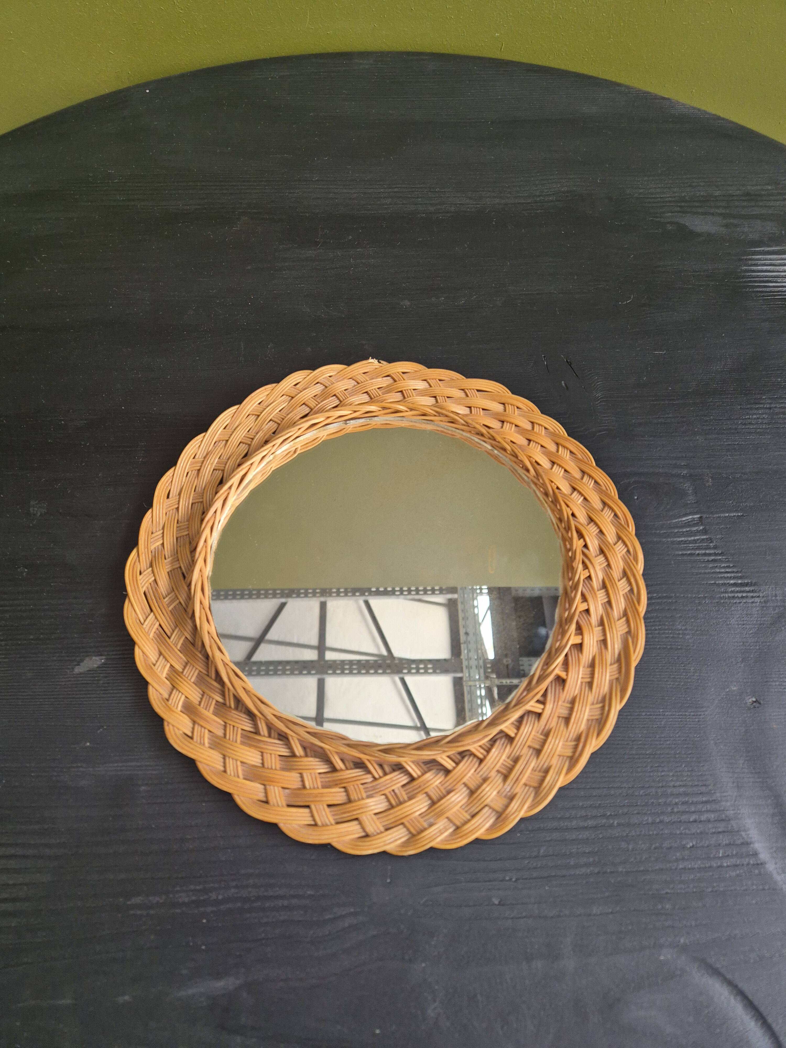 Rattan mirror
