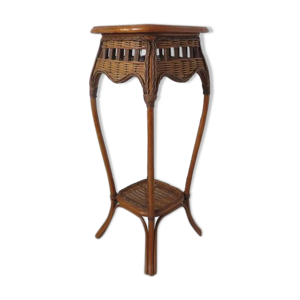 Sellette, porte plante en rotin bambou années 60