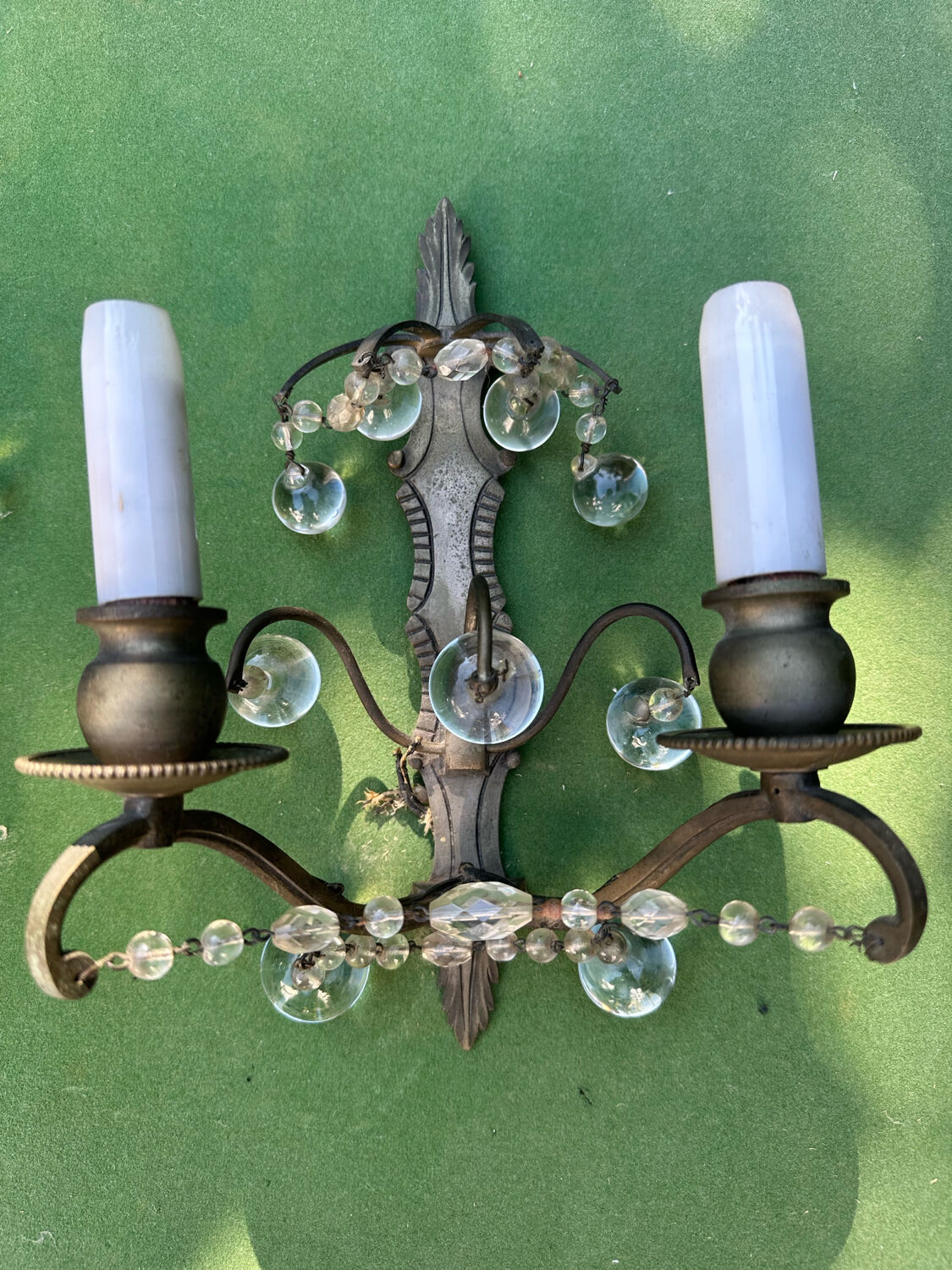 Pair of Art Nouveau / Art Deco Border Period Wall Lights 1920