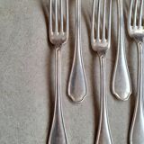 Set of 7 silver-plated dessert forks from Ravinet d'Enfert