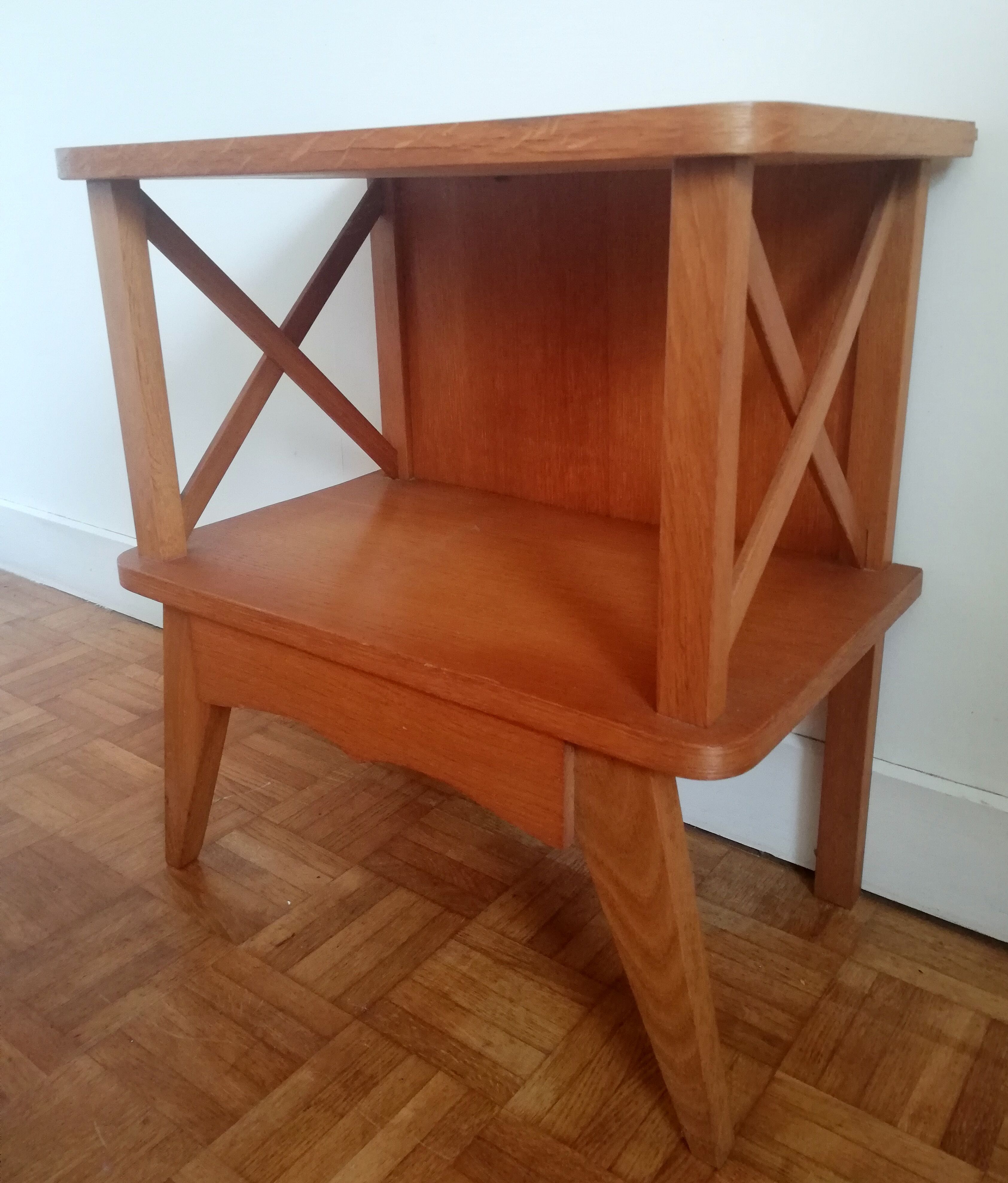 Compass feet bedside table 1960