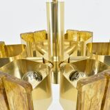 Mid-century design brass and resin pendant, 1960s / Hungary