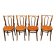 Set of 4 French Cafe Chairs with Graceful Seats