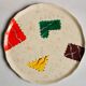 Large Longwy dish, hand-painted Harlequin model
