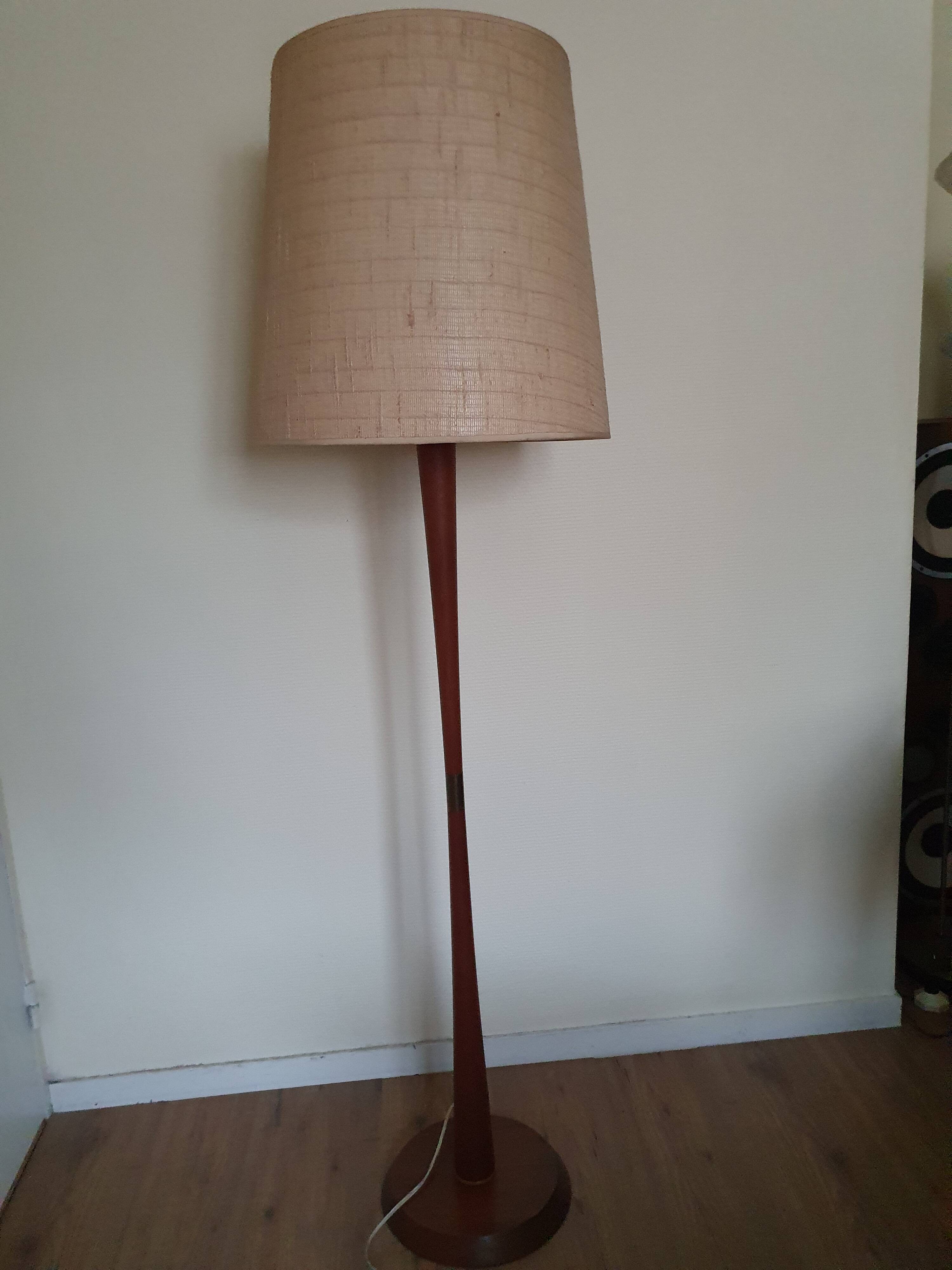 Scandinavian Diabolo teak floor lamp