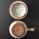 Vintage stoneware saucepan with lid