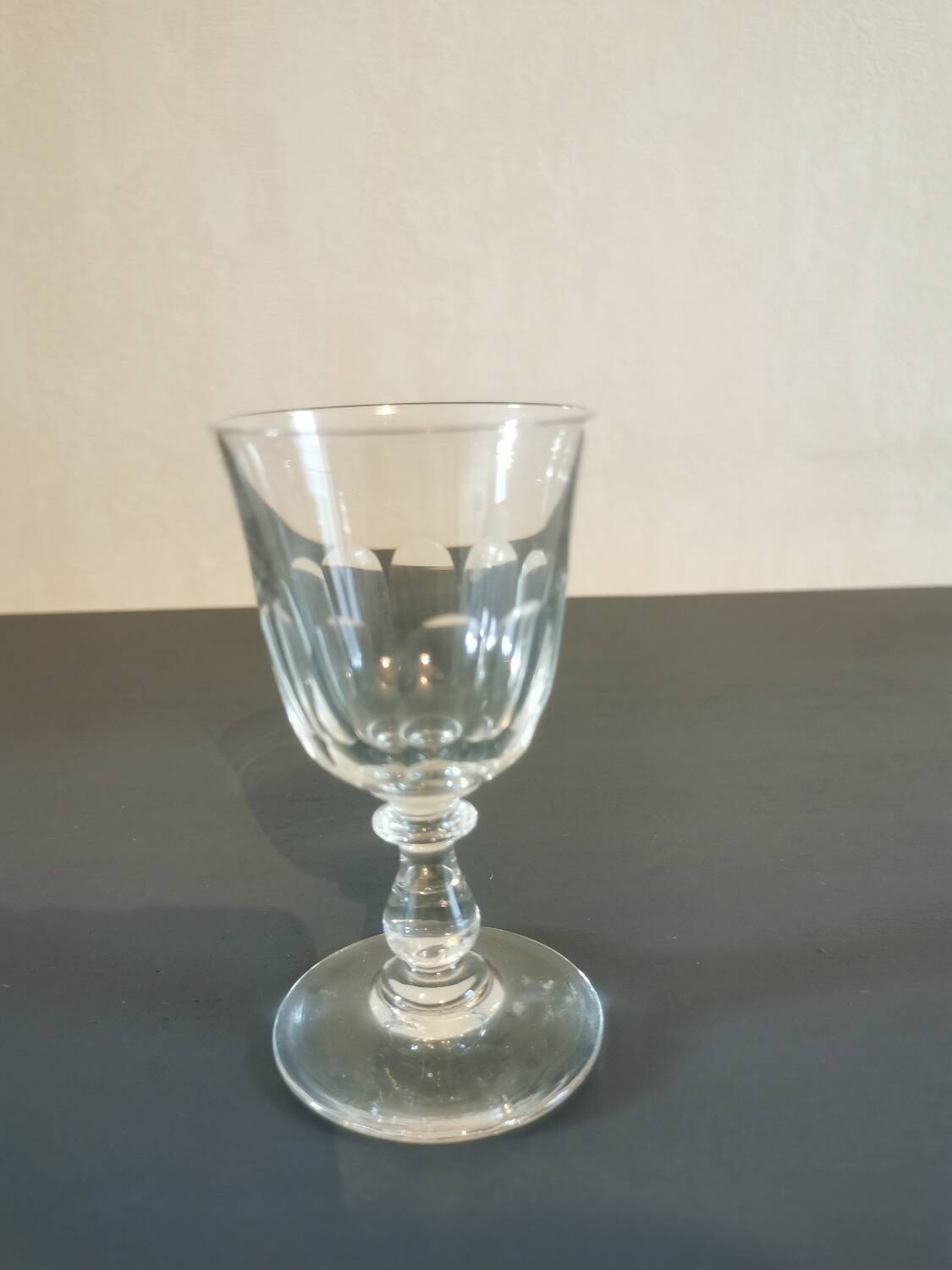 Port wine liqueur glasses in blown glass early 20th century