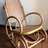 Vintage bamboo rocking chair