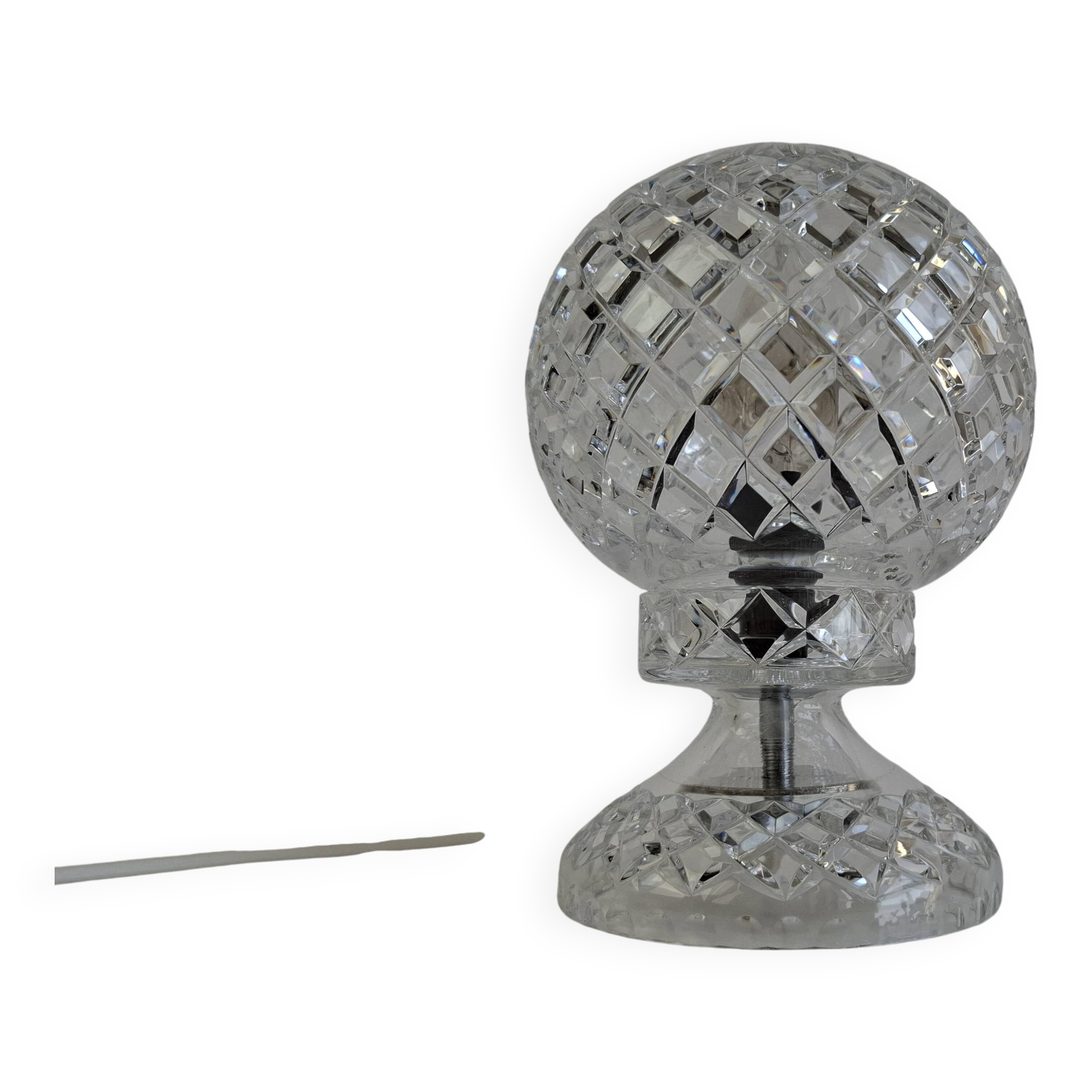 Lampe de table en cristal taillé vintage tchèque