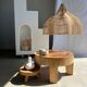 Rattan pendant lamp in the shape of a flower