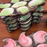 Vallauris majolica ceramic oyster set 1950