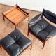 Ensemble danoise avec fauteuil, repose-pieds et table par Kristian Vedel