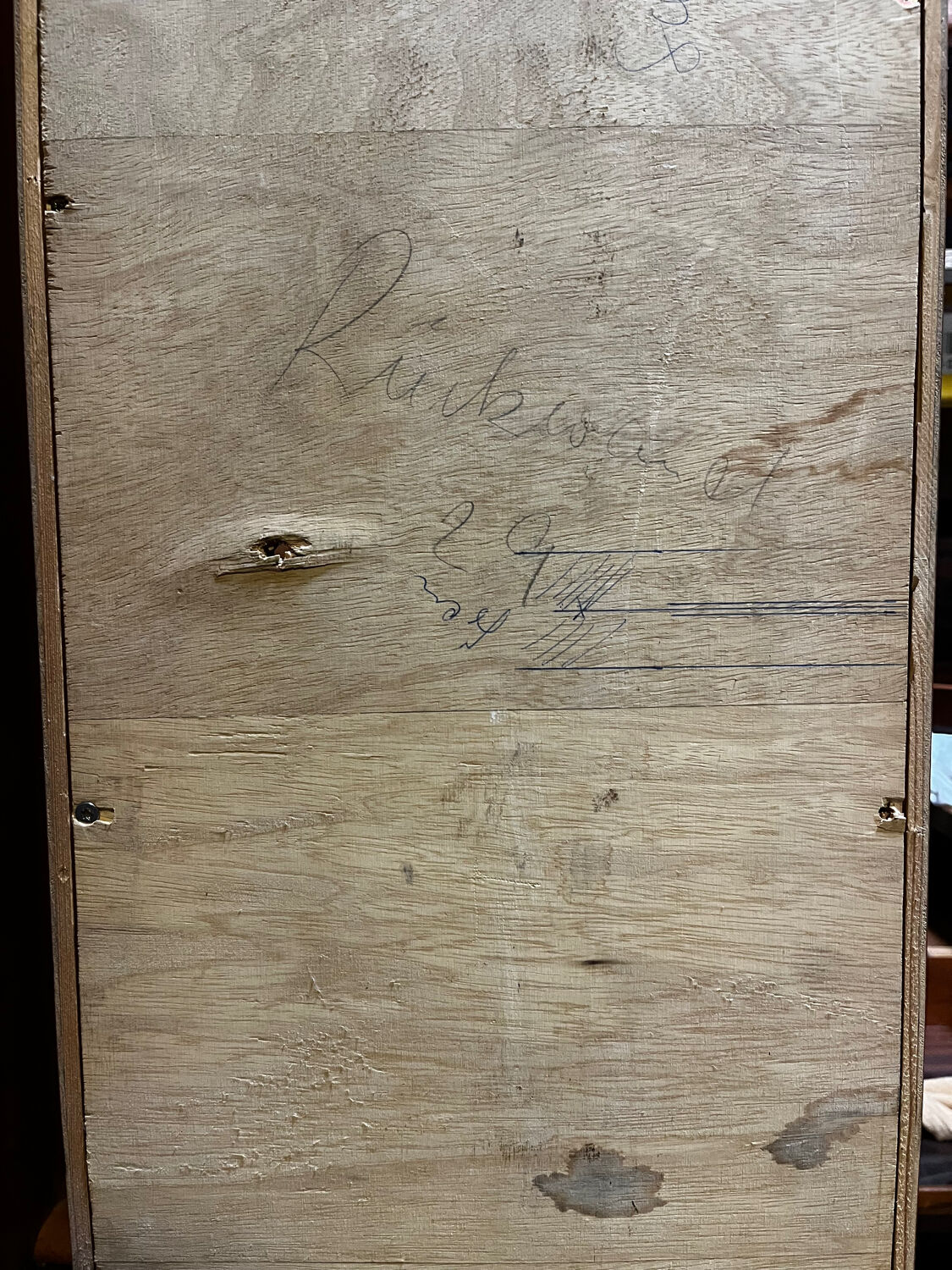 Large Minimalist Teak & Walnut Wall Unit, 1970s