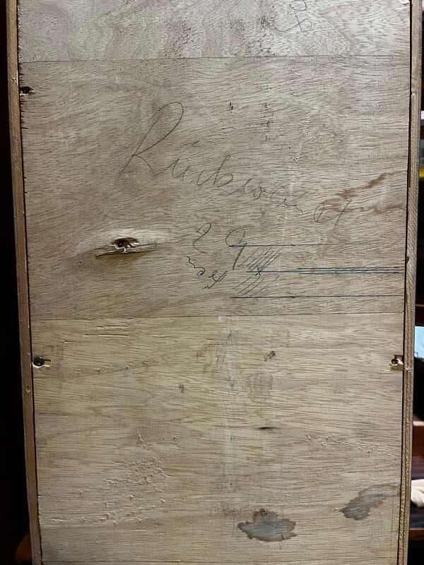 Grand meuble mural minimaliste en teck et noyer, années 1970