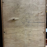 Large Minimalist Teak & Walnut Wall Unit, 1970s