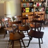 Set of 8 brutalist chairs from the 50s