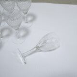 Series of 10 vintage crystal water glasses