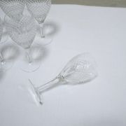 Series of 10 vintage crystal water glasses
