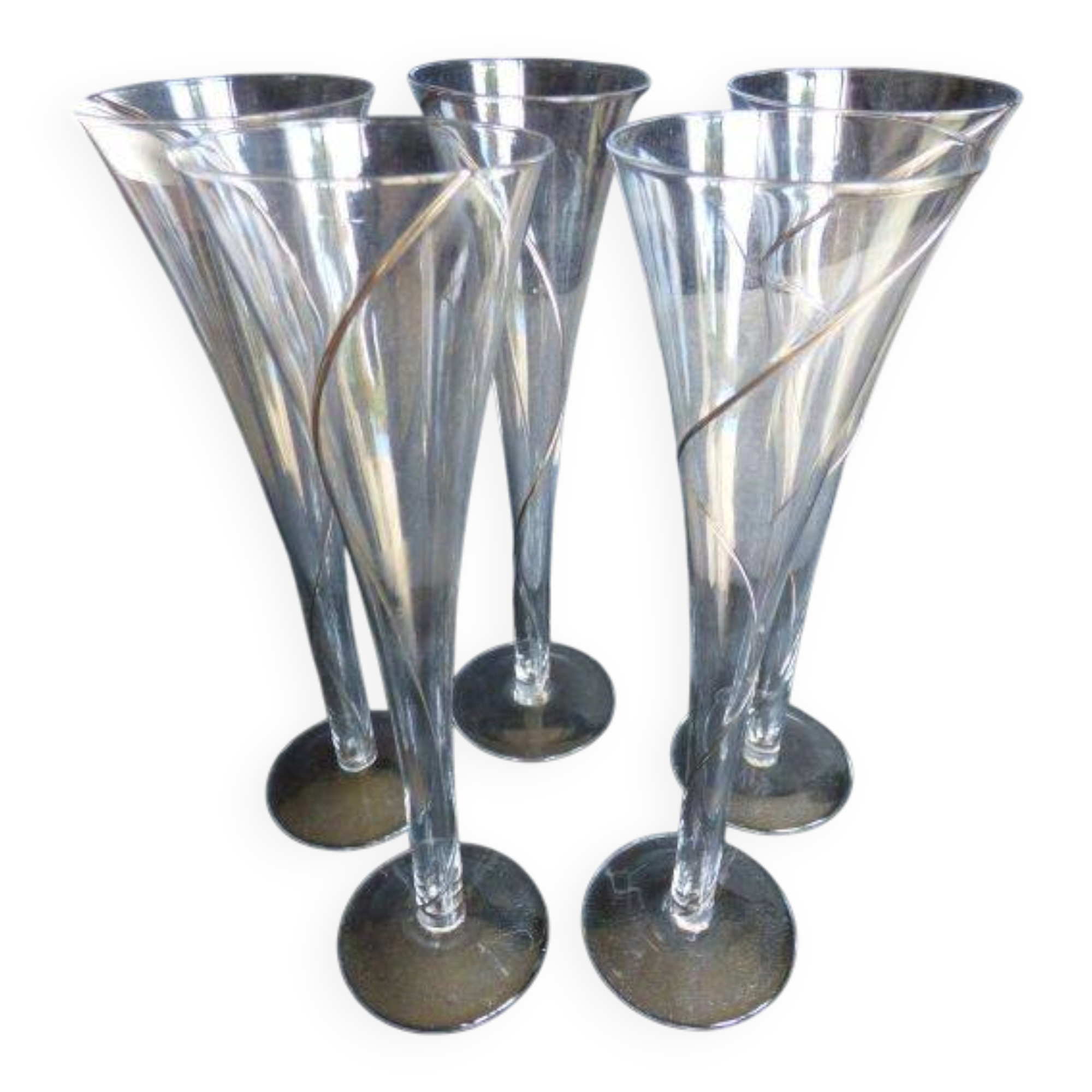 Lot de 5 flutes chic à liseré métal