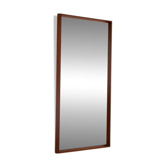 Miroir mural rectangulaire scandinave en teck de la fin des années 1960