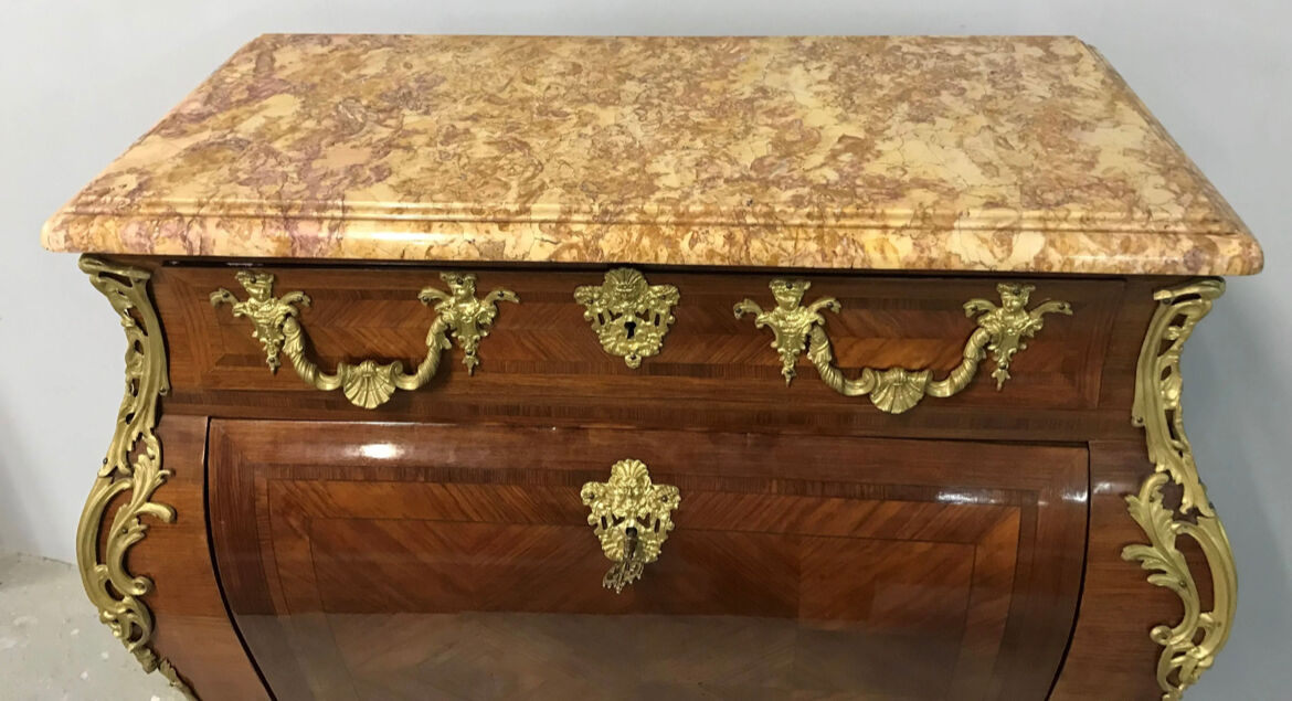 Curved secretary in Louis XV style