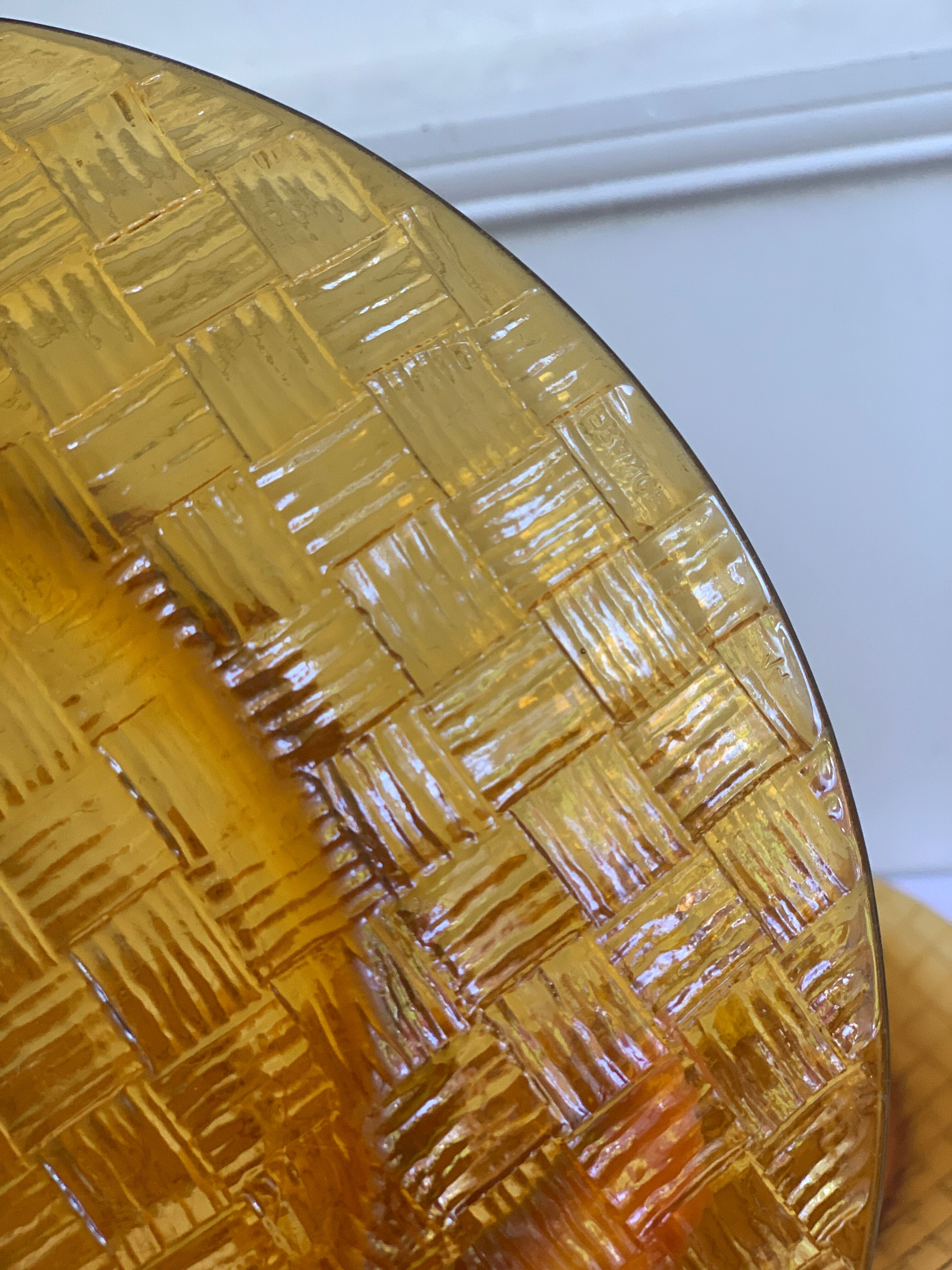 Vintage smoked glass plates