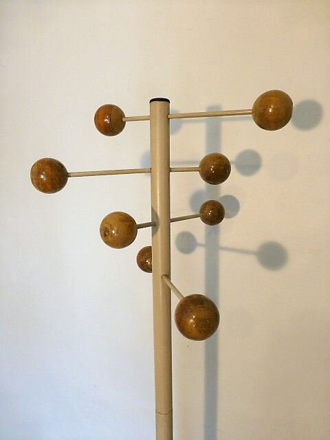 Vintage metal and wood coat holder 1960