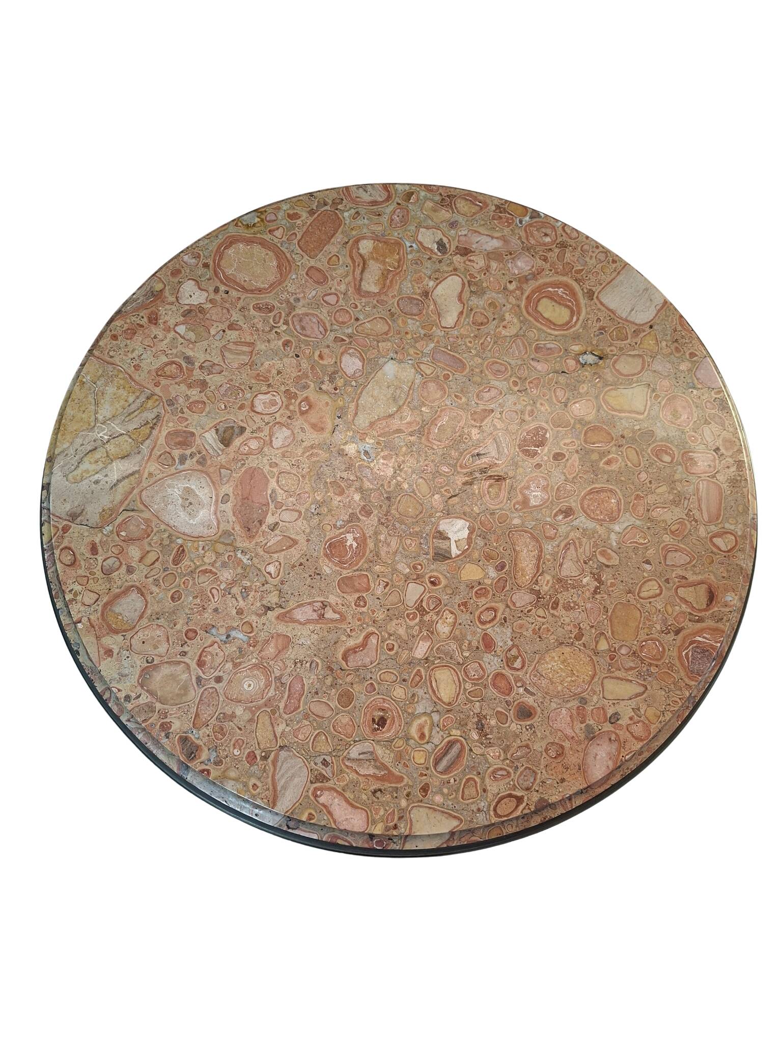 Guéridon Neoclassico in Mogano e Marmo Rosso Fine '800