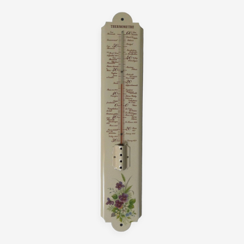 Large thermometer on enameled plate