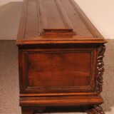 Coffre Cassone, de mariage en noyer, Renaissance Italienne XVIème s.
