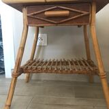 Pair of vintage rattan bedside tables 60 years