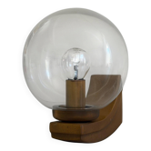 Applique simple en verre et laiton du milieu du siècle, 1960, Allemagne
