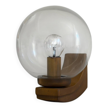 Applique simple en verre et laiton du milieu du siècle, 1960, Allemagne