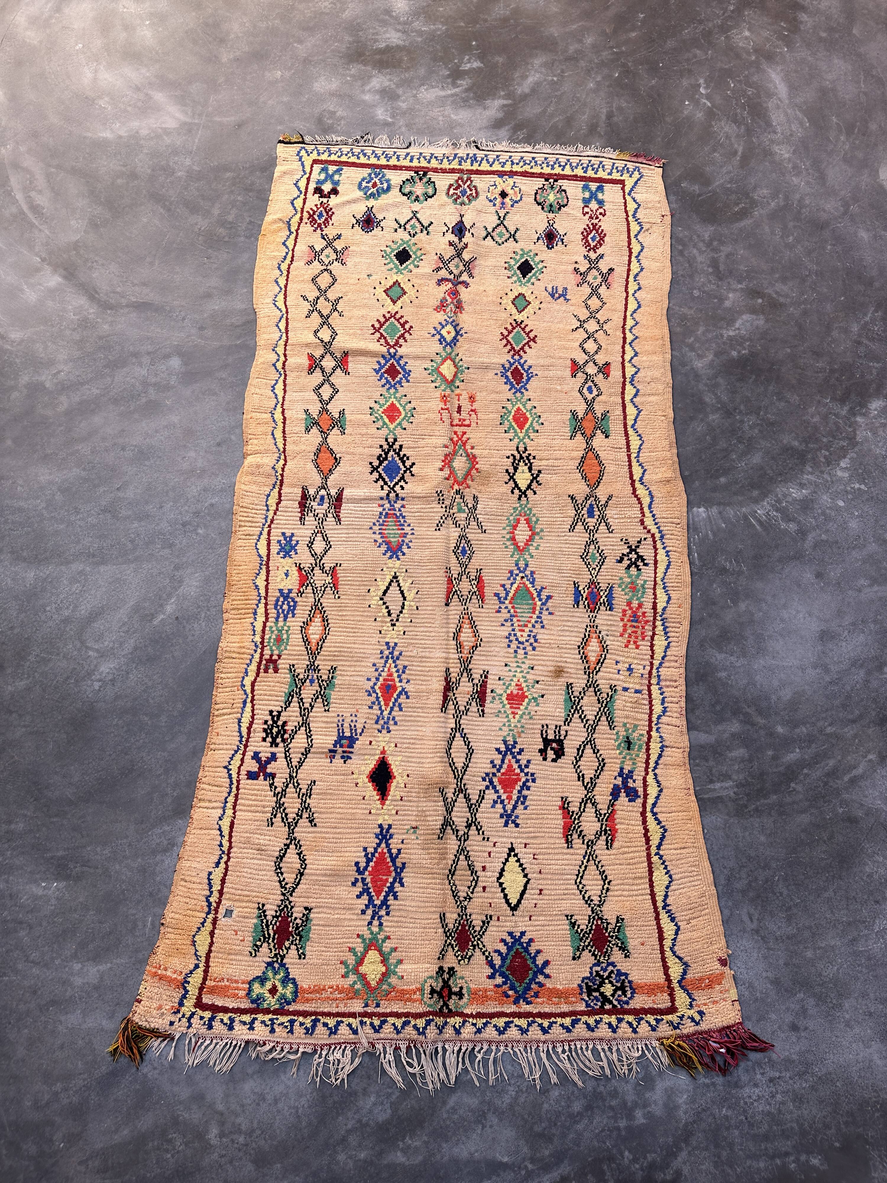 Tapis Marocain Boujad coloré
