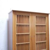 Vintage wardrobe in wood and rattan