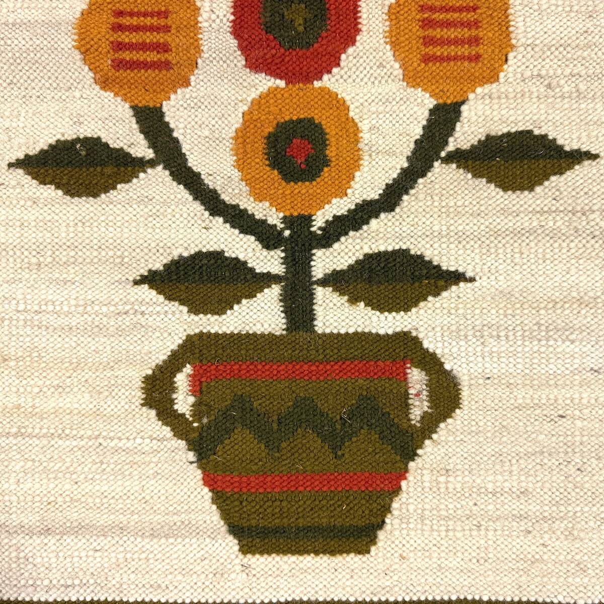 Woolen kelim wall hanging table runner Poland 1970’s