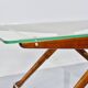 Table basse italienne en acajou, laiton et verre