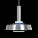 Rare pendant lamp / aluminum / opaline glass / Space Age / Mid-Century Danish Modern design / 1960s / 1970s