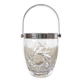 Chiseled crystal ice bucket