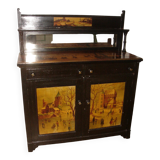 English sideboard, mahogany, decorated in Flemish style, 1850s
